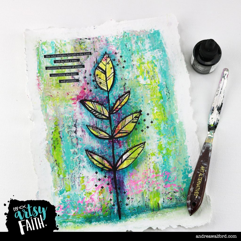 "Planted in Living Water" | Mixed Media Painting | Andrea Walford